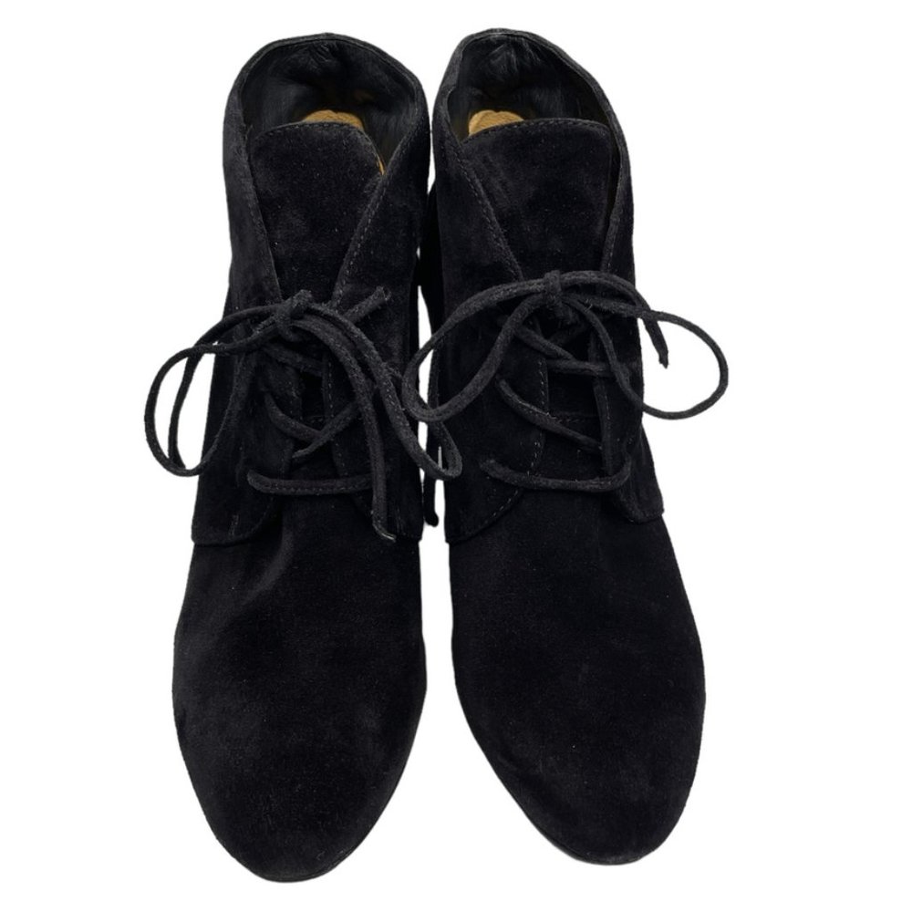 Via Spiga Womens Fedora Black Suede Leather Hidden Wedge Ankle Bootie US Size 8 - Picture 2 of 11